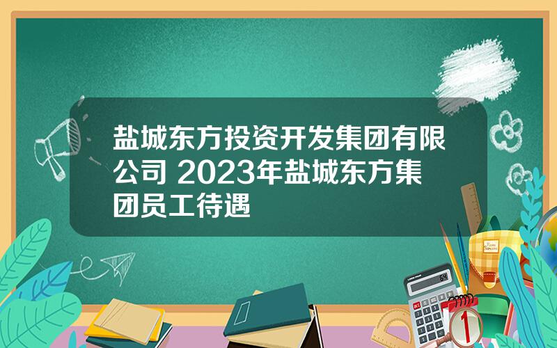 盐城东方投资开发集团有限公司 2023年盐城东方集团员工待遇